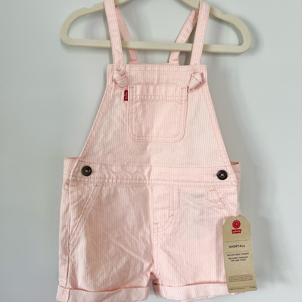 NWT Levi's Pink Overalls Classic Bib Design